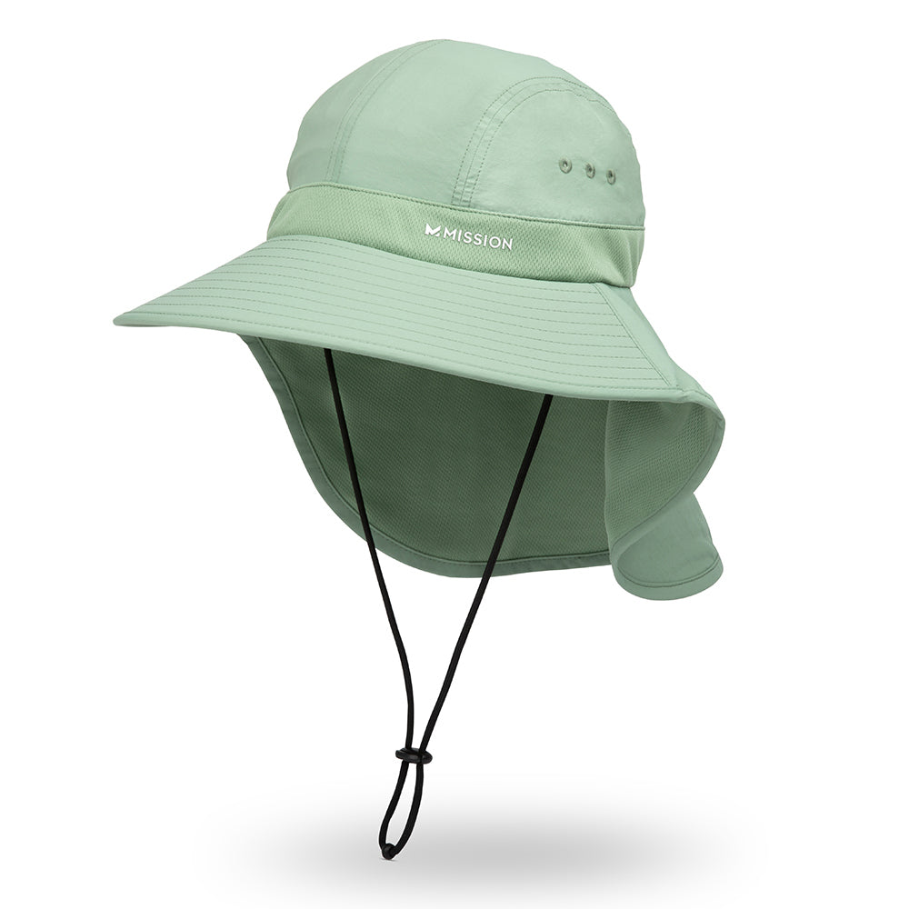 Cooling Sun Defender Hat Wide Brim Hats MISSION Hedge Green One Size