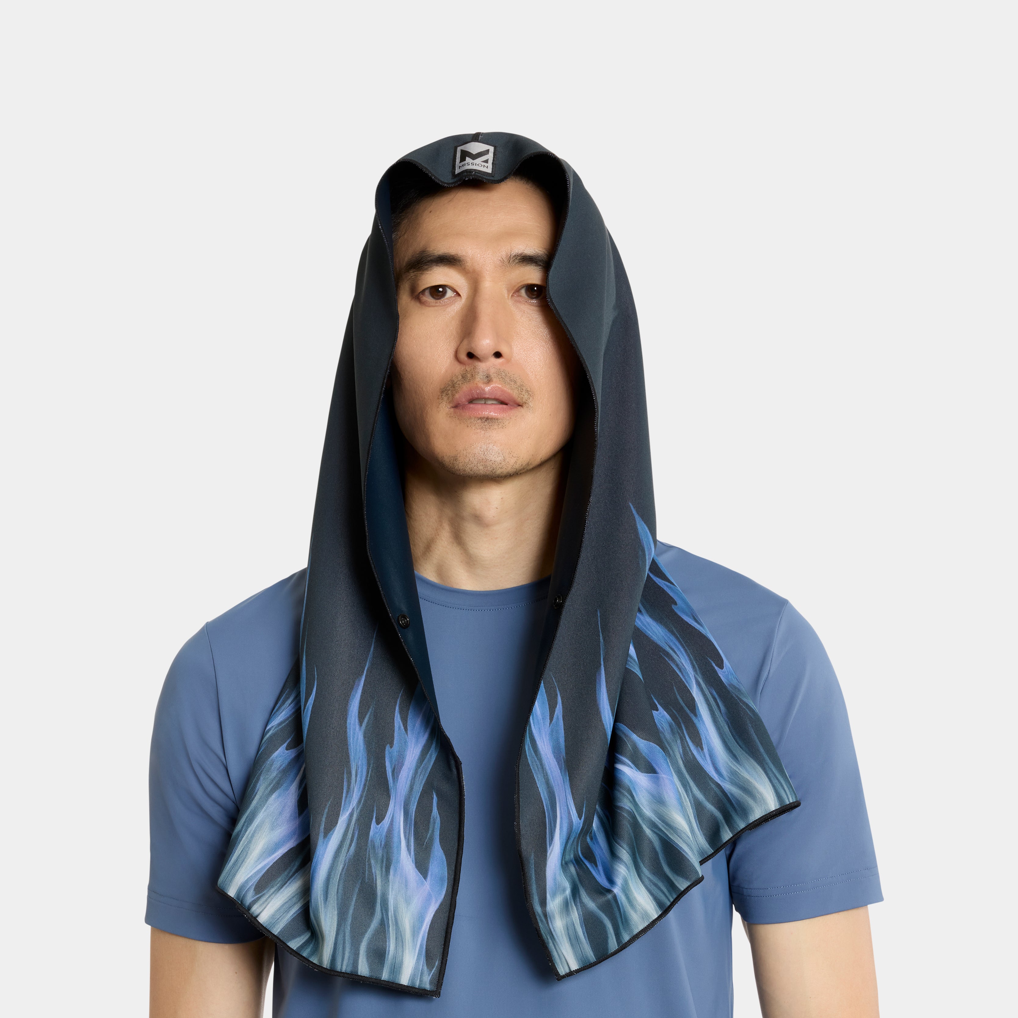Max Plus Cooling Hoodie Towel Hoodie Towel MISSION Blue Flames One Size