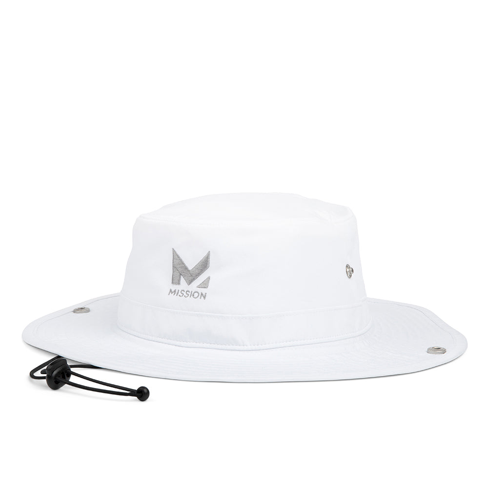 Cooling Bucket Hat Wide Brim Hats MISSION White S/M