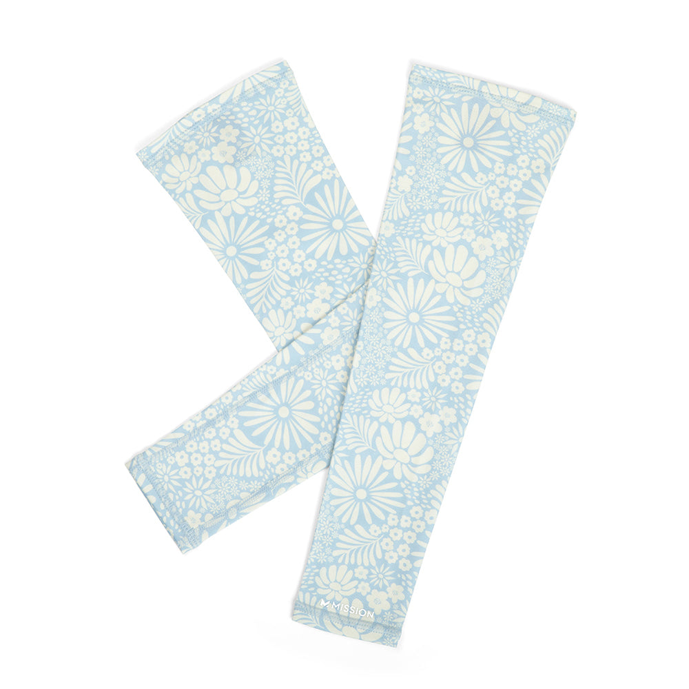 Cooling Sun Sleeves Accessories MISSION Floral Tonal Blue Fog One Size