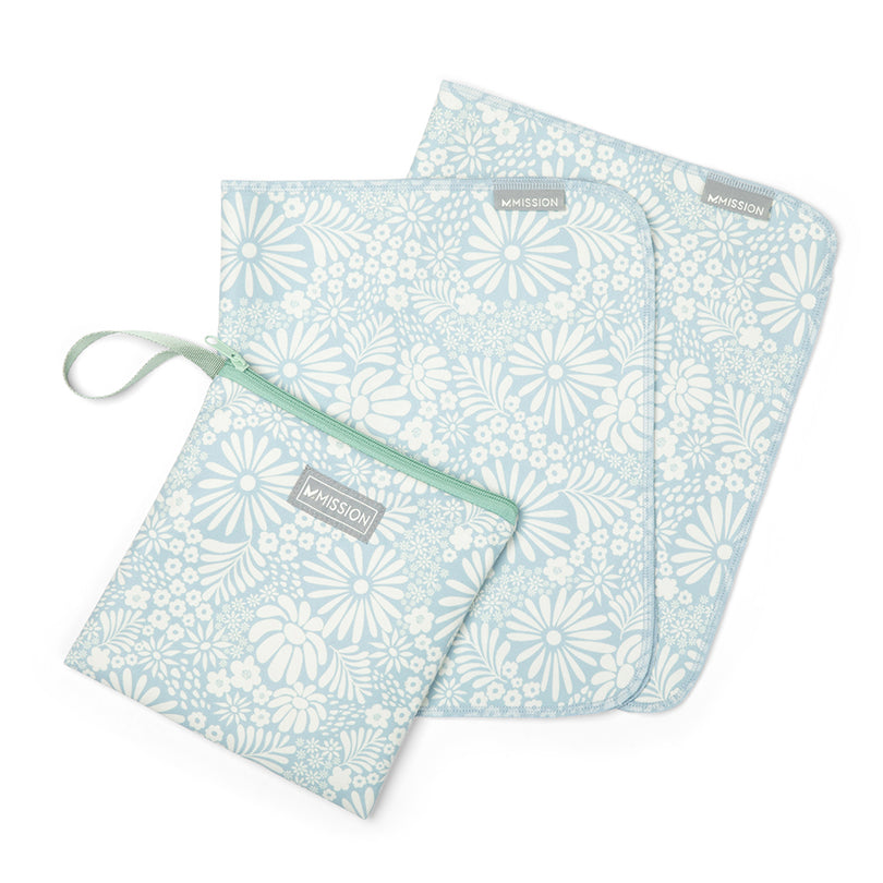 Cool Anywhere Towels 2-Pack Anywhere Towel MISSION Grow with the Flow Tonal Blue Fog One Size