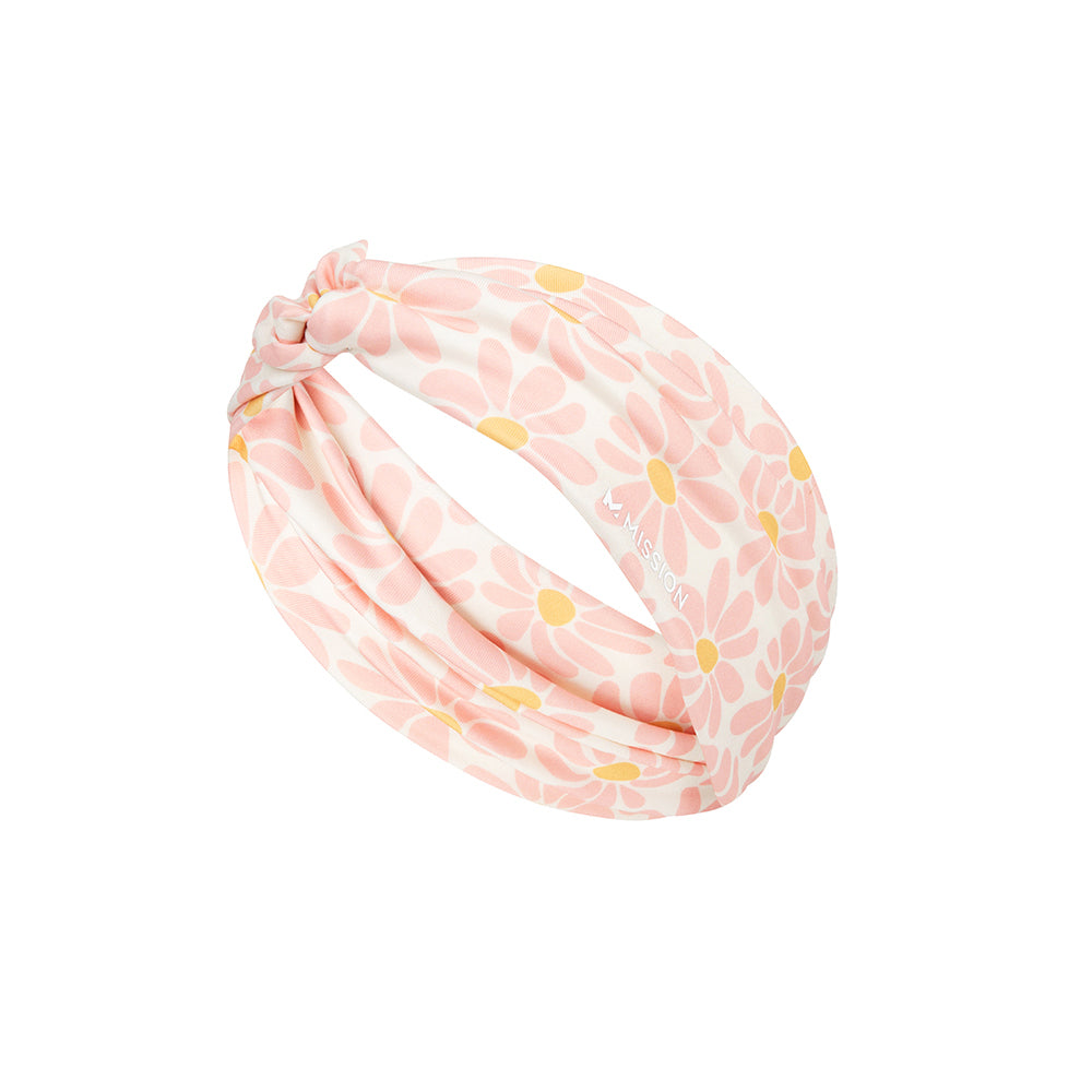 Cooling Twist-Front Headband Cooling Headband Mission Daisy Cloral Cloud
