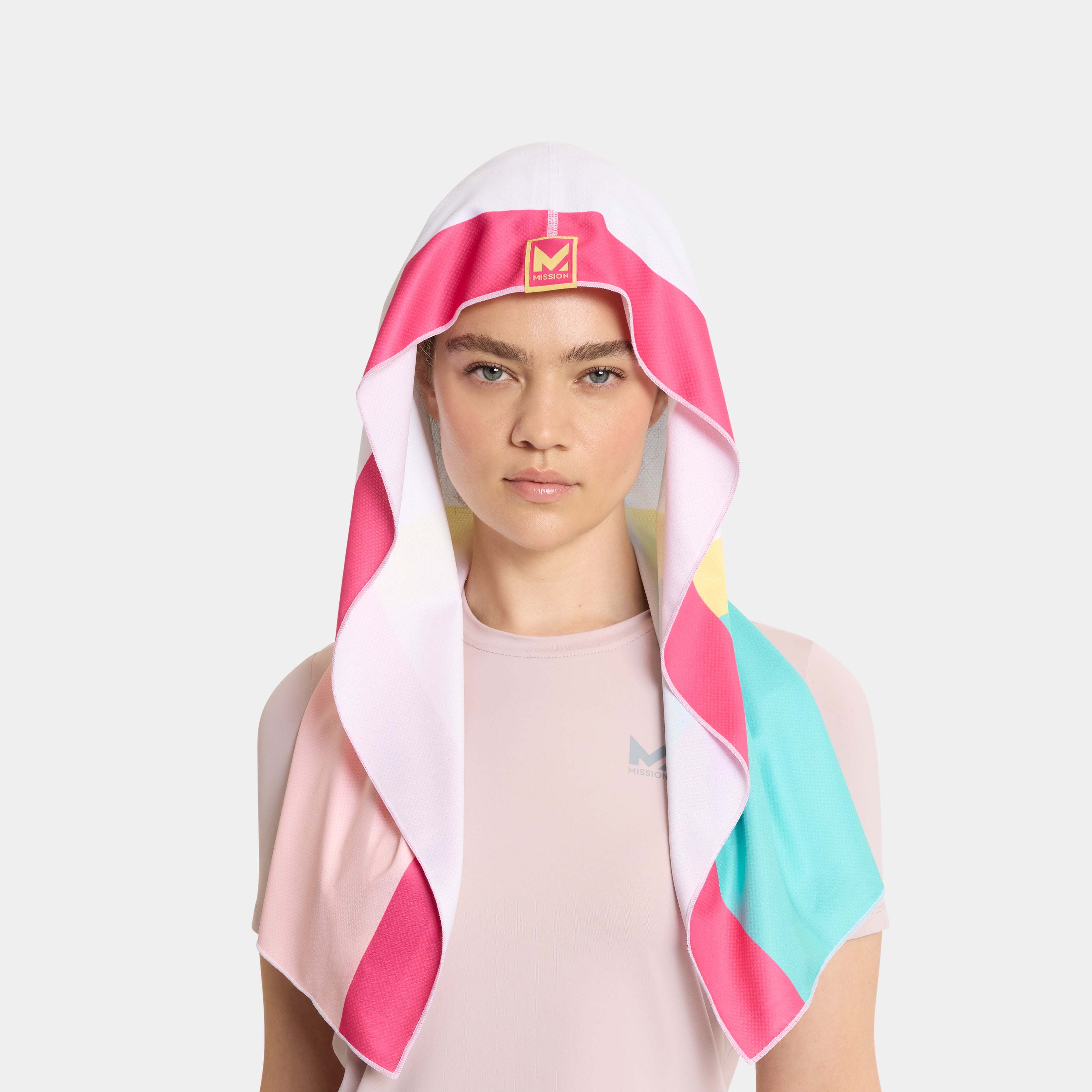 Reversible Cooling Hoodie Towel Hoodie Towel MISSION White Multi One Size
