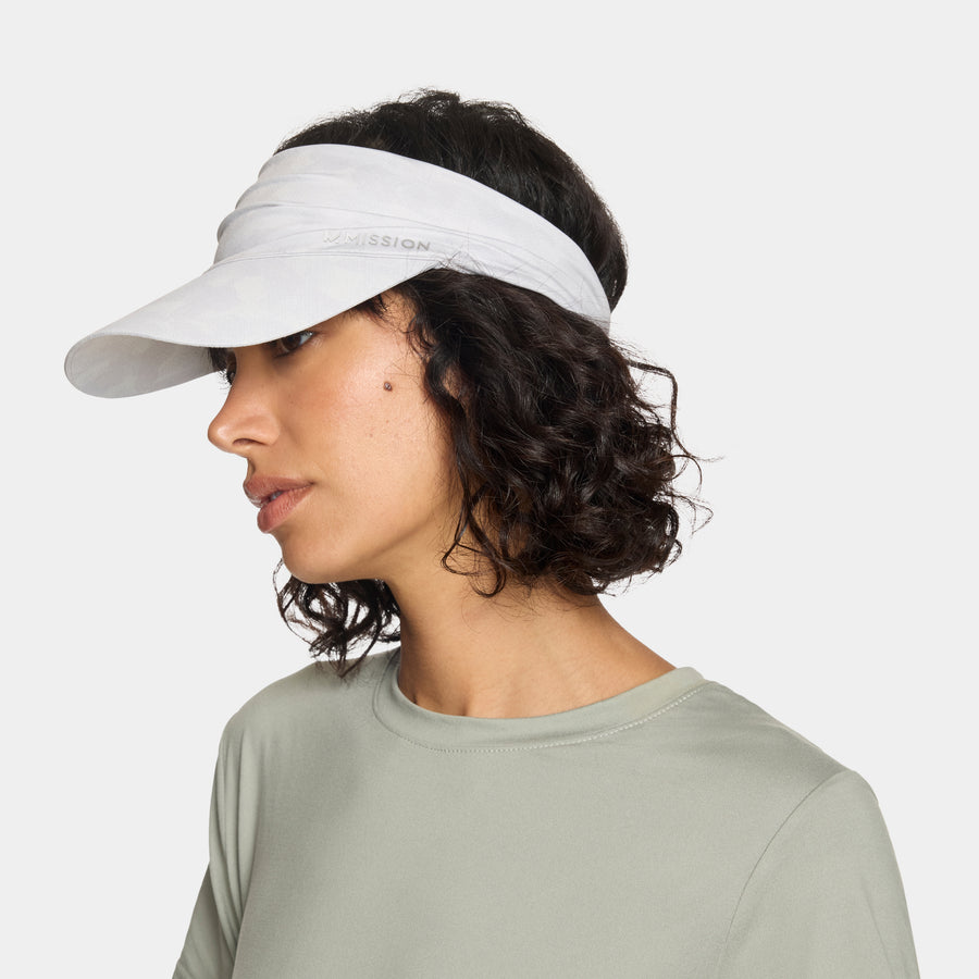 MISSION Cooling Stretch Visor Caps MISSION White Camo One Size