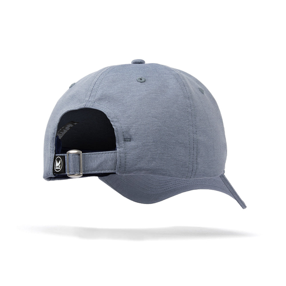 Gray cap with a strap on a white background