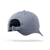 Gray cap with a strap on a white background
