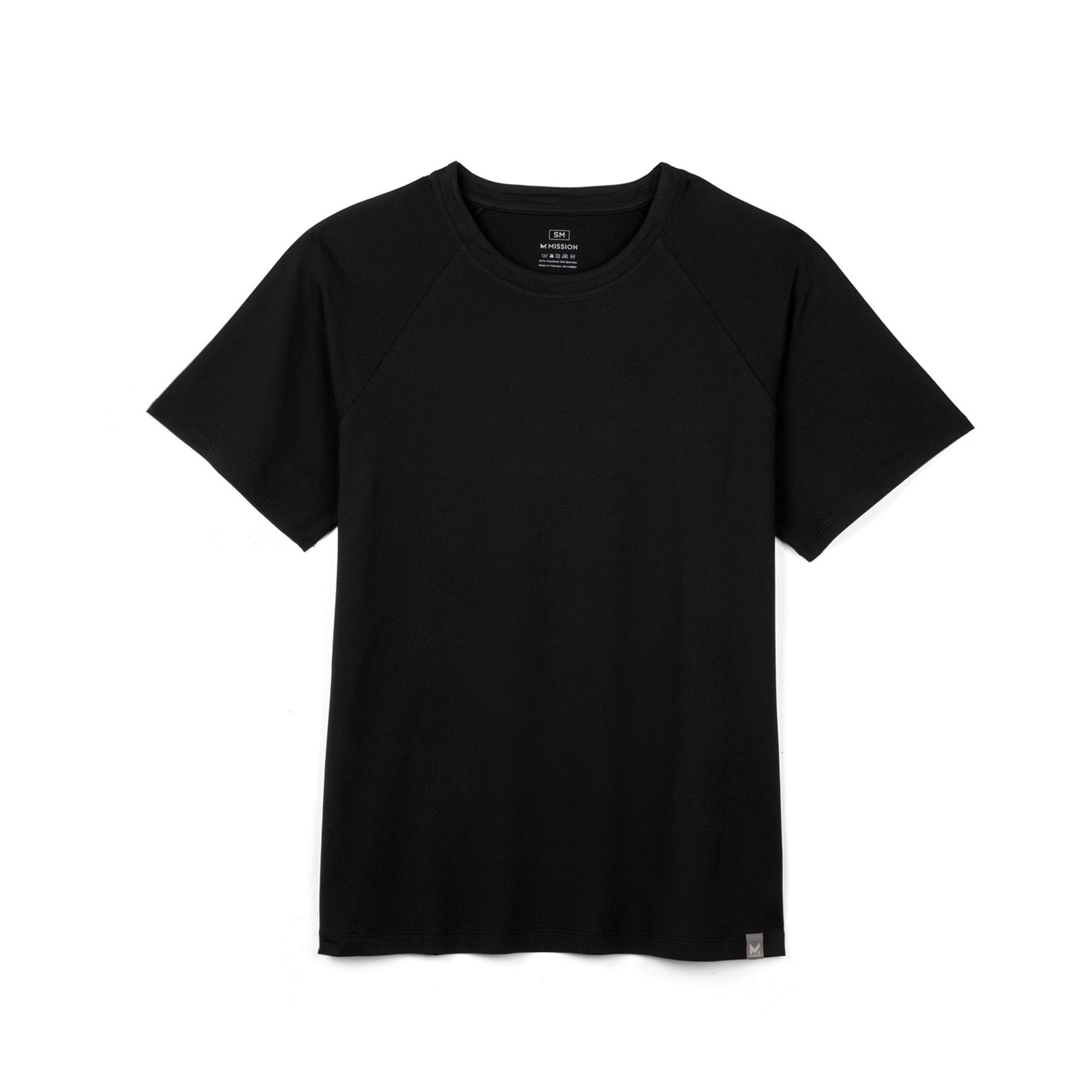 Black t-shirt on a white background