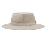 A light beige wide-brim sun hat with a structured crown and visible metal grommets on the brim, shown against a plain white background.