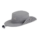 Top view of light gray cooling bucket hat showing inner lining