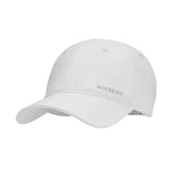 A white baseball cap with the Mission logo embroidered on the front, shown against a plain white background.
