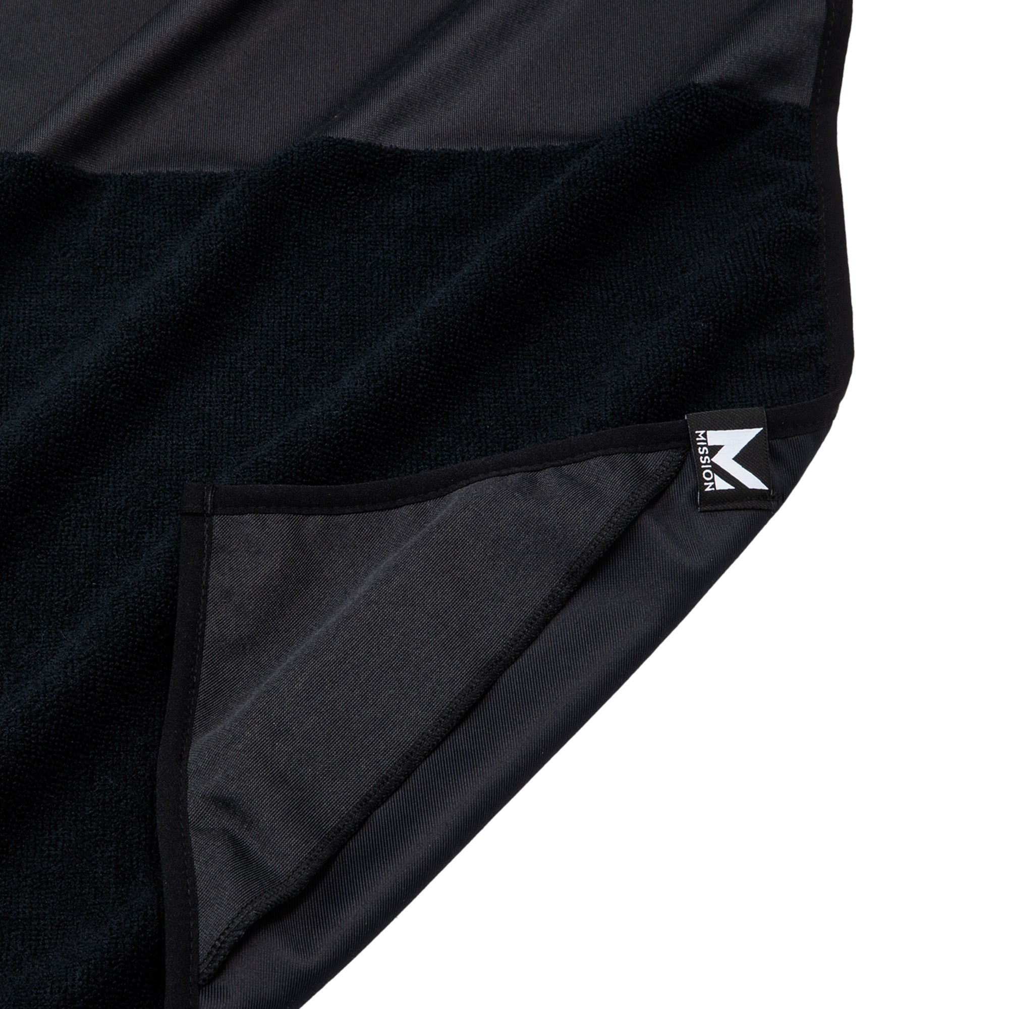 Black Mission cooling yoga mat on a white background