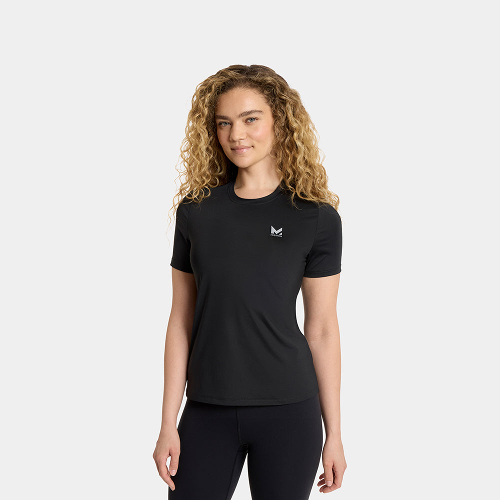 Women’s Cool Touch Crew Shirt Shirts MISSION Black S
