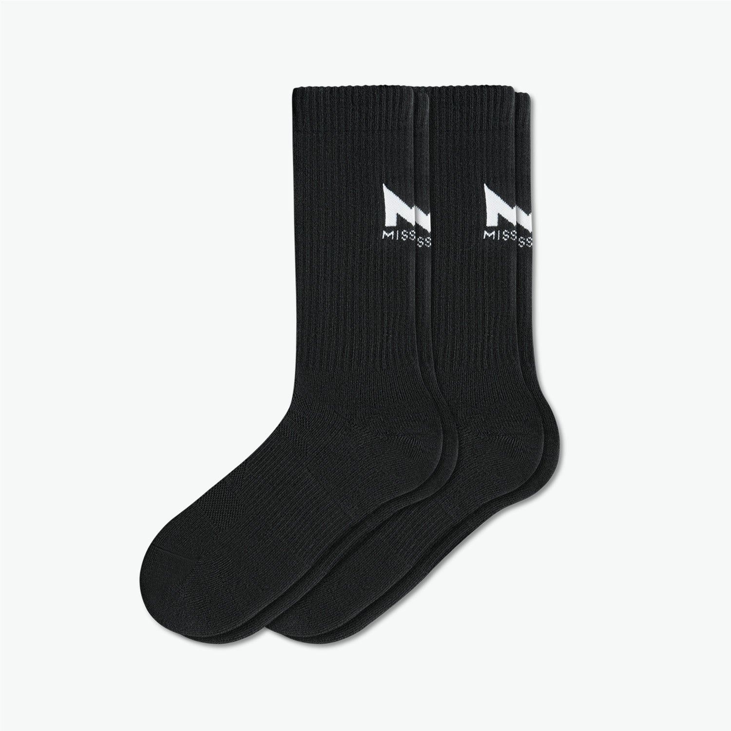 Daily Cushion Crew Sock 2-Pack Socks MISSION M  (US 6-8) Black 