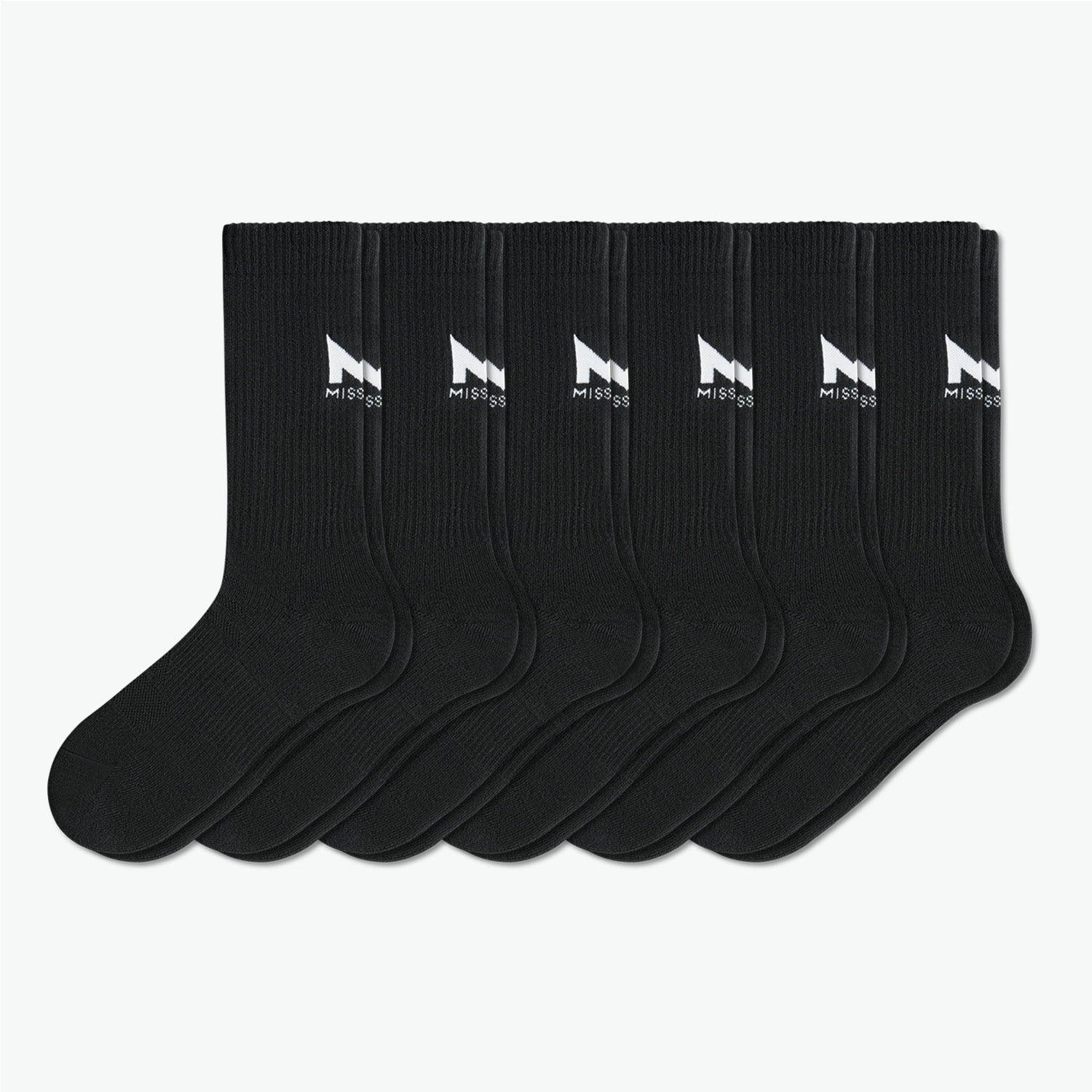 Pinnacle Dry Comfort Crew Sock 6-Pack Socks MISSION M  (US 6-8) Black 