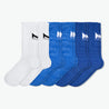 Daily Cushion Crew Sock 6-Pack Socks MISSION M  (US 6-8) Cobalt Blue Mix 