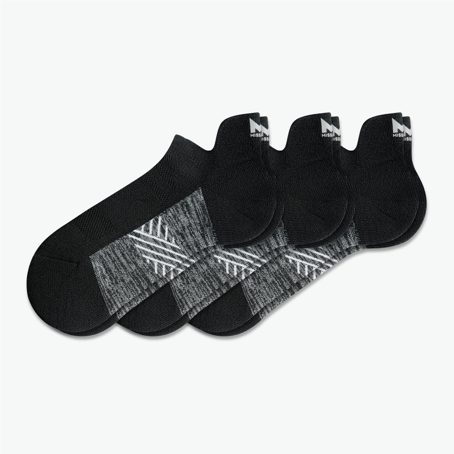 Daily Cushion Heel-Tab Sock 3-Pack Socks MISSION M  (US 6-8) Black 
