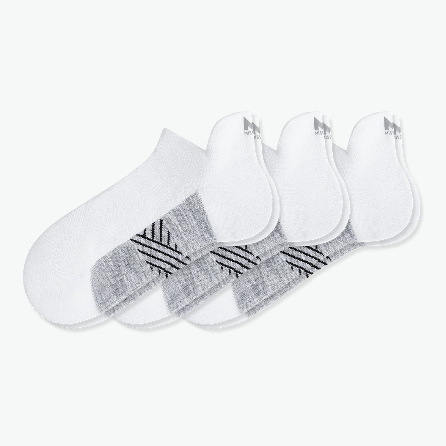 Daily Cushion Heel-Tab Sock 3-Pack Socks MISSION M  (US 6-8) White 