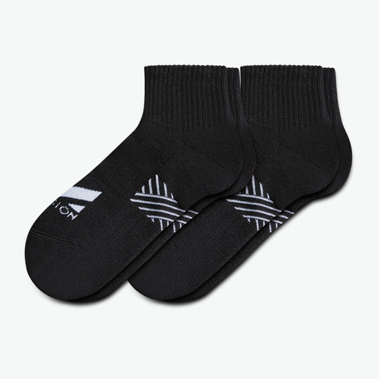 Daily Cushion Quarter Sock 2-Pack Socks MISSION M  (US 6-8) Black 
