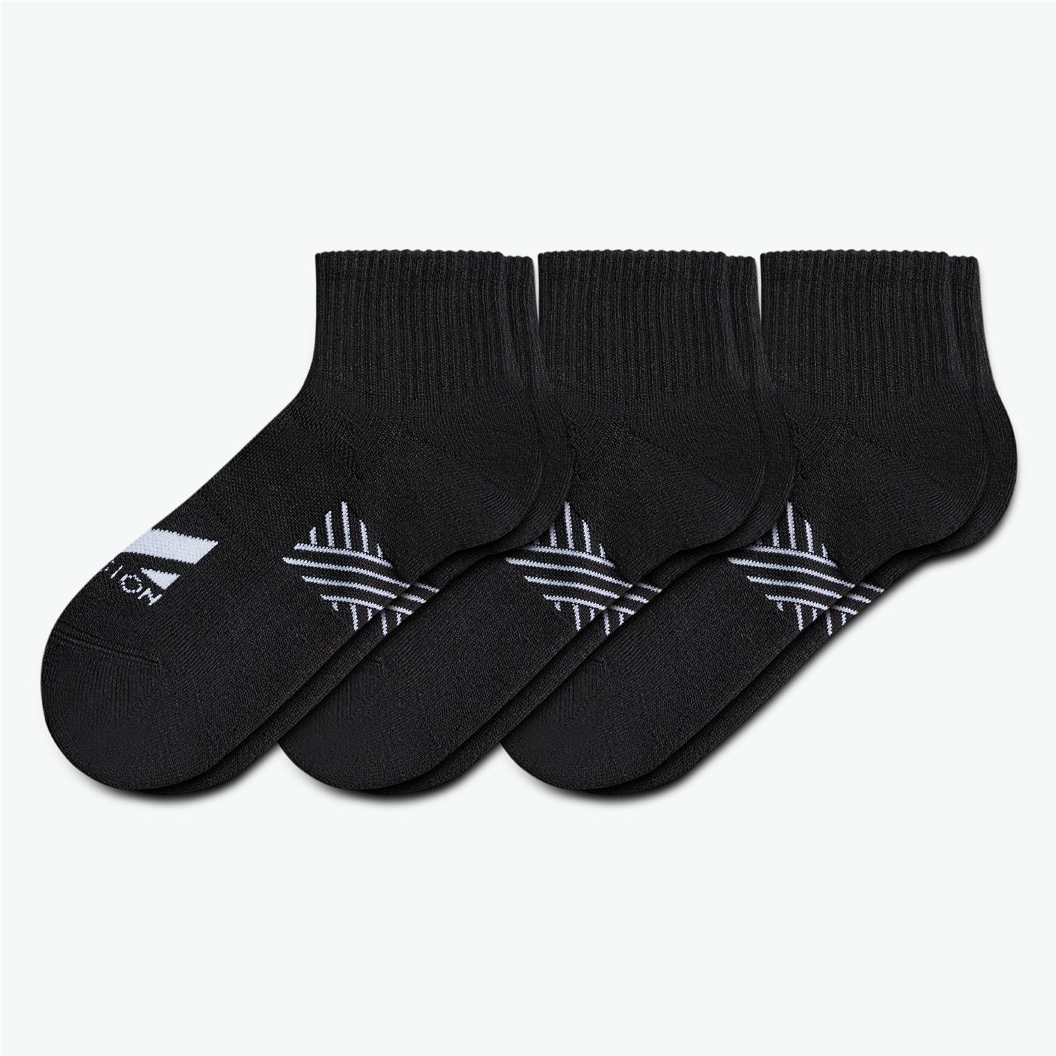 Daily Cushion Quarter Sock 3-Pack Socks MISSION M  (US 6-8) Black 
