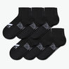 Daily Cushion Quarter Sock 6-Pack Socks MISSION M  (US 6-8) Black 