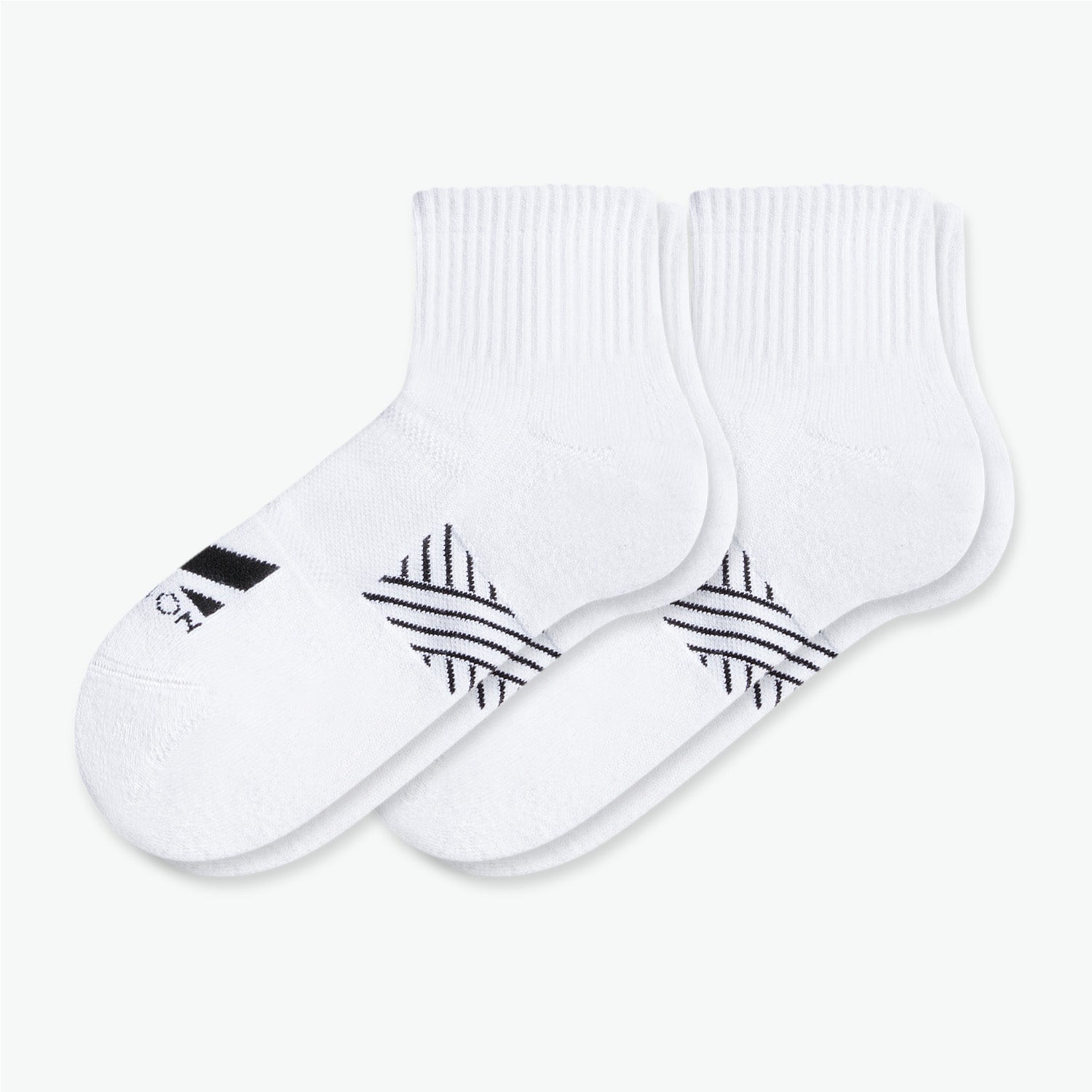 Daily Cushion Quarter Sock 2-Pack Socks MISSION M  (US 6-8) White 