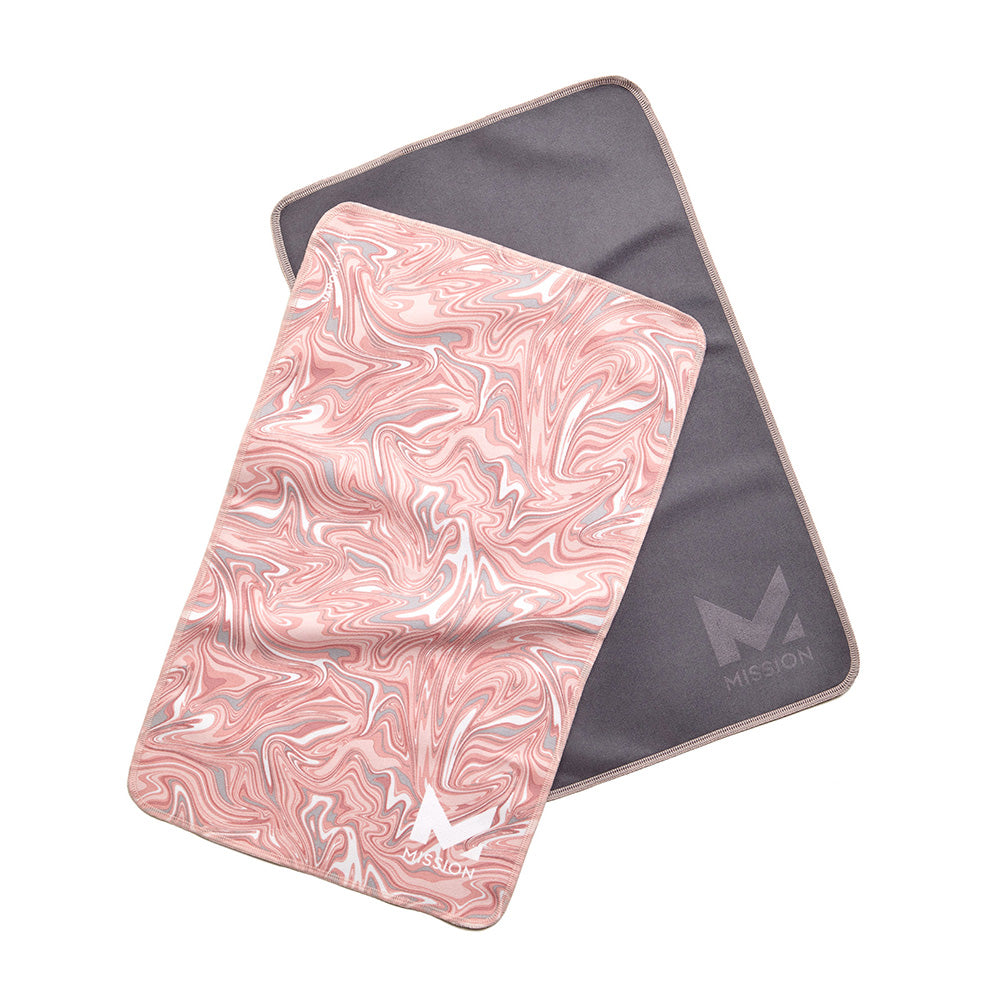 Yoga Hand Towels Towels MISSION One Size Glaze Quartz Pink / Solid Charcoal 