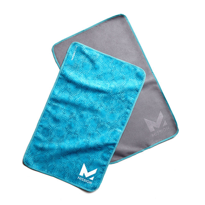 Yoga Hand Towels Towels MISSION One Size Breathe Bluebird / Solid Charcoal 