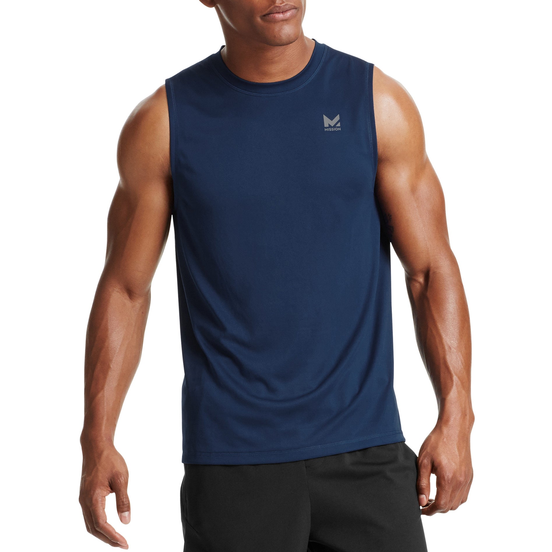 VaporActive Alpha Sleeveless T-Shirt | Estate Blue Shirts Mission Large Navy 