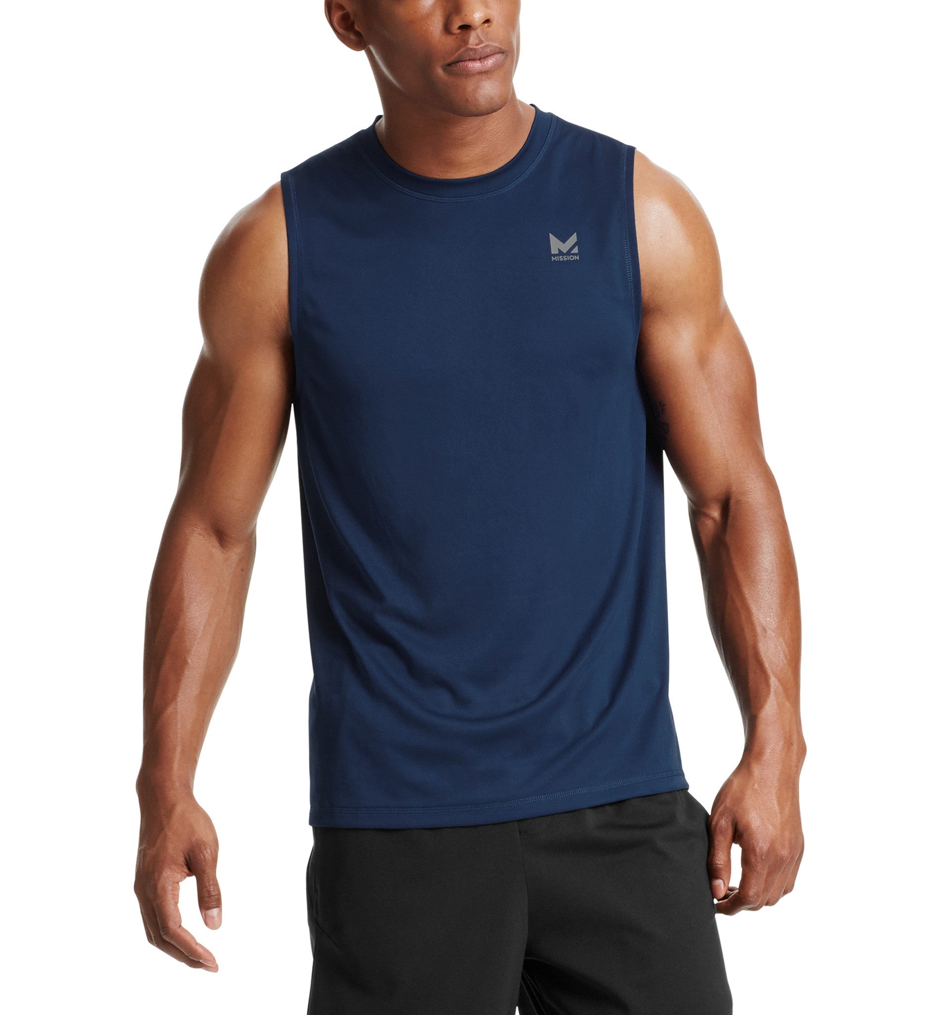 VaporActive Alpha Sleeveless T-Shirt | Estate Blue Shirts Mission Large Navy 