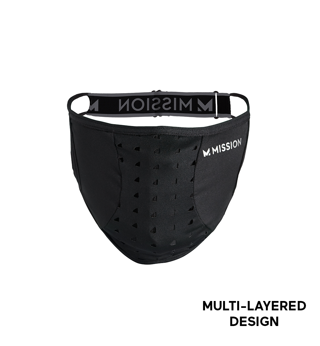 All-Season Adjustable Sport Mask Face Masks MISSION One Size Black 