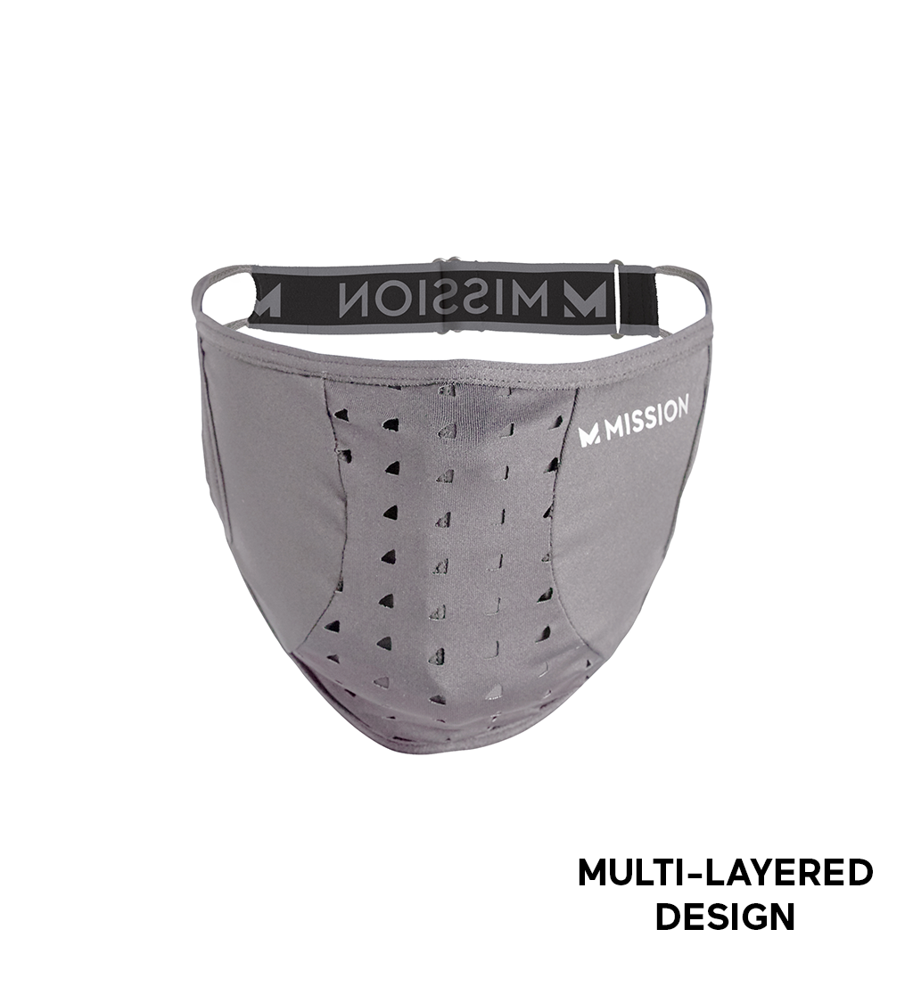 All-Season Adjustable Sport Mask Face Masks MISSION One Size Charcoal 