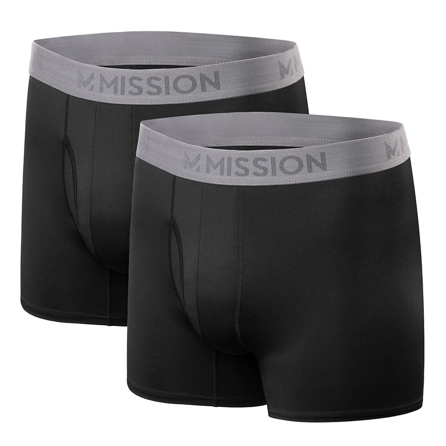 Performance Jersey Boxer Brief (2pack) Boxer Briefs MISSION S Black / Black 