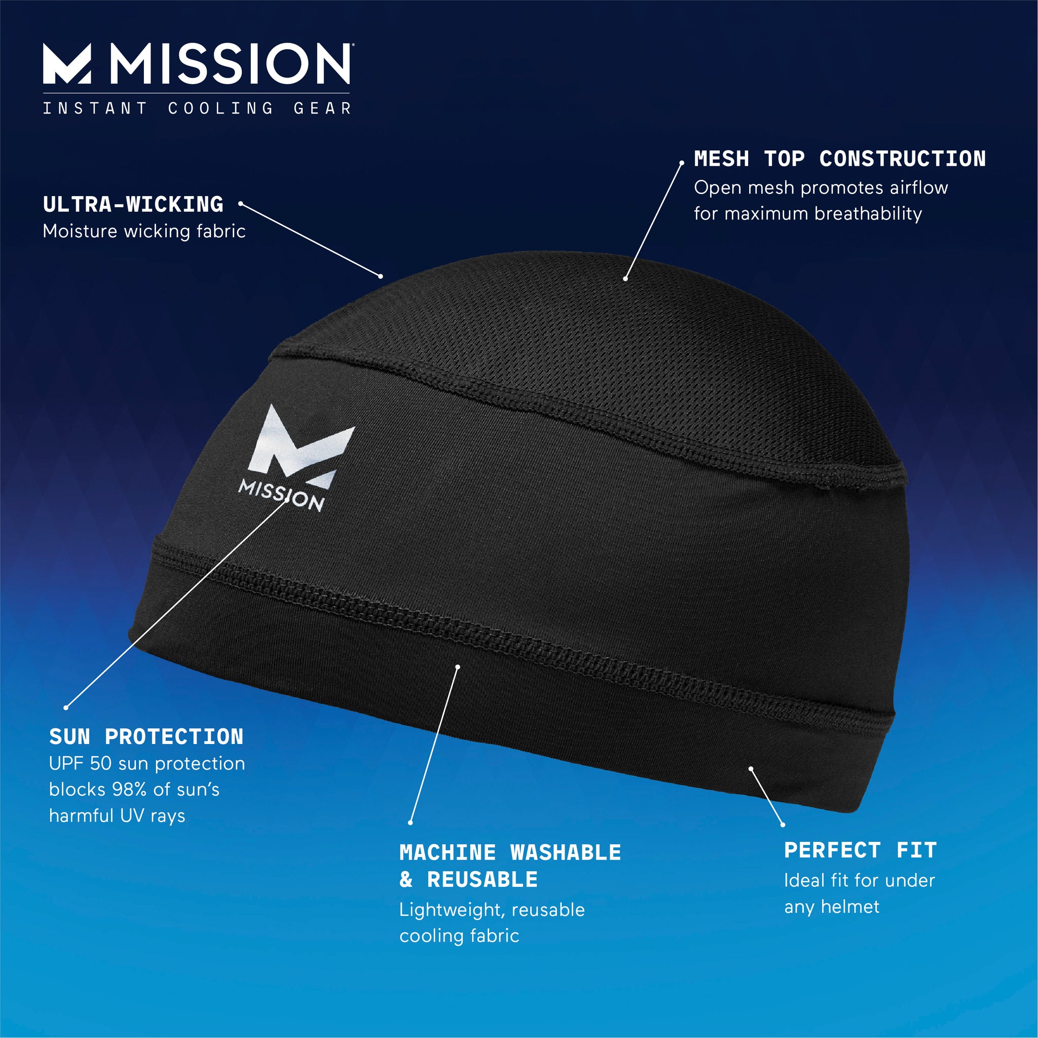 Cooling Helmet Liner Caps MISSION   