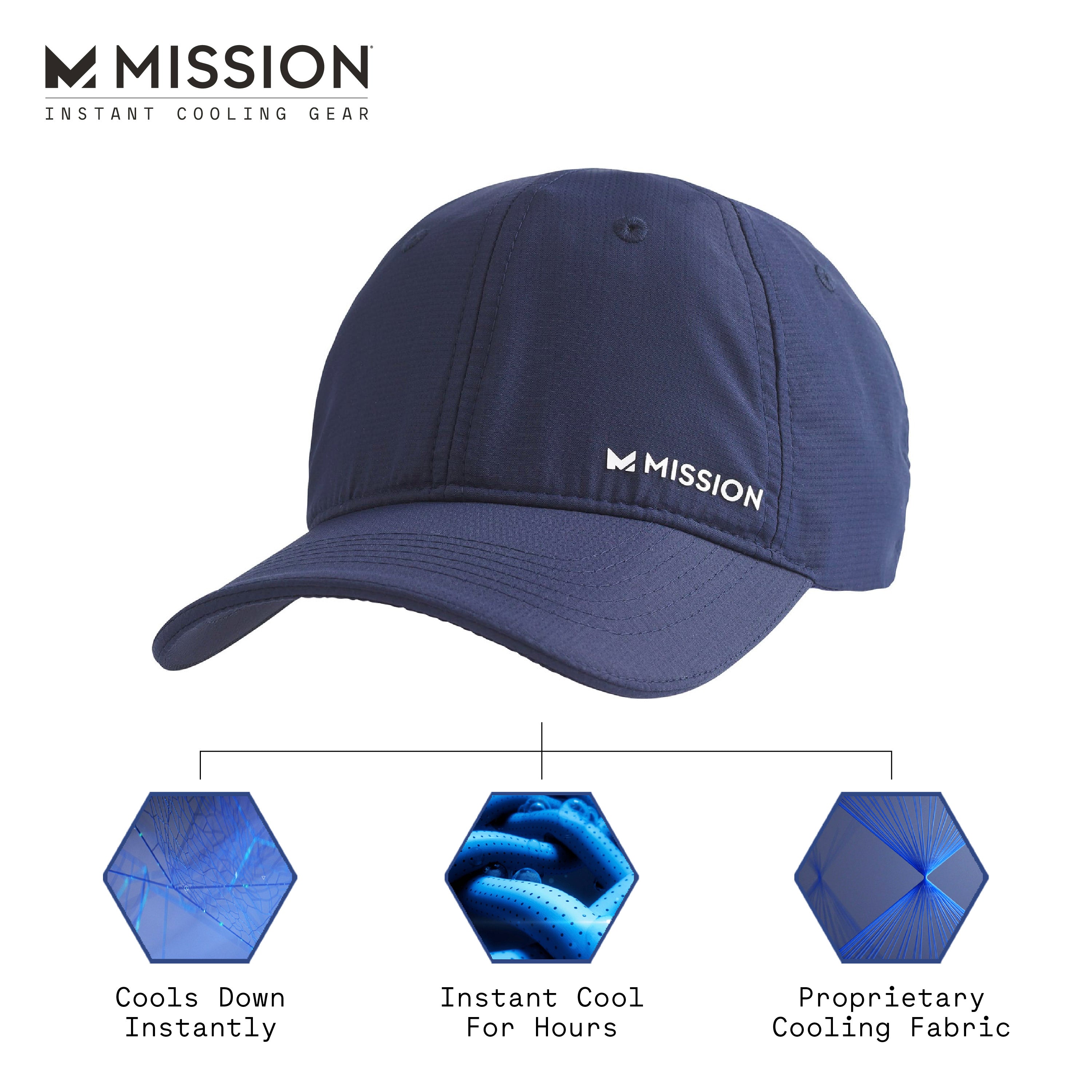 MISSION Cooling Performance Hat- Unisex Baseball Cap, Cools When Wet (Navy)  : : Clothing, Shoes & Accessories