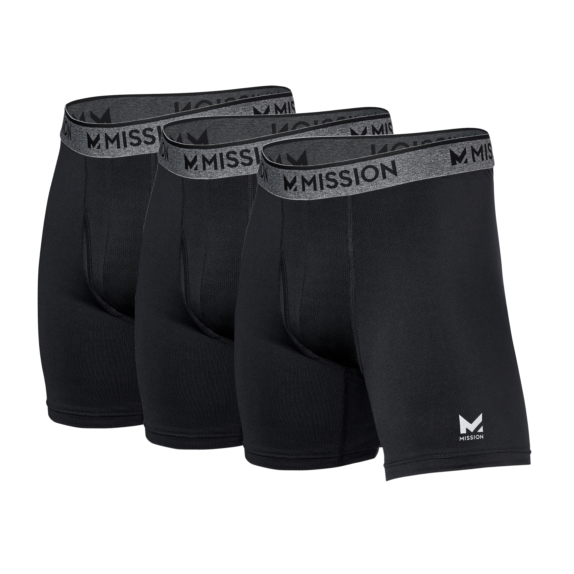 Performance Mesh Boxer Brief (3pack) Boxer Briefs MISSION Black / Black / Black S 