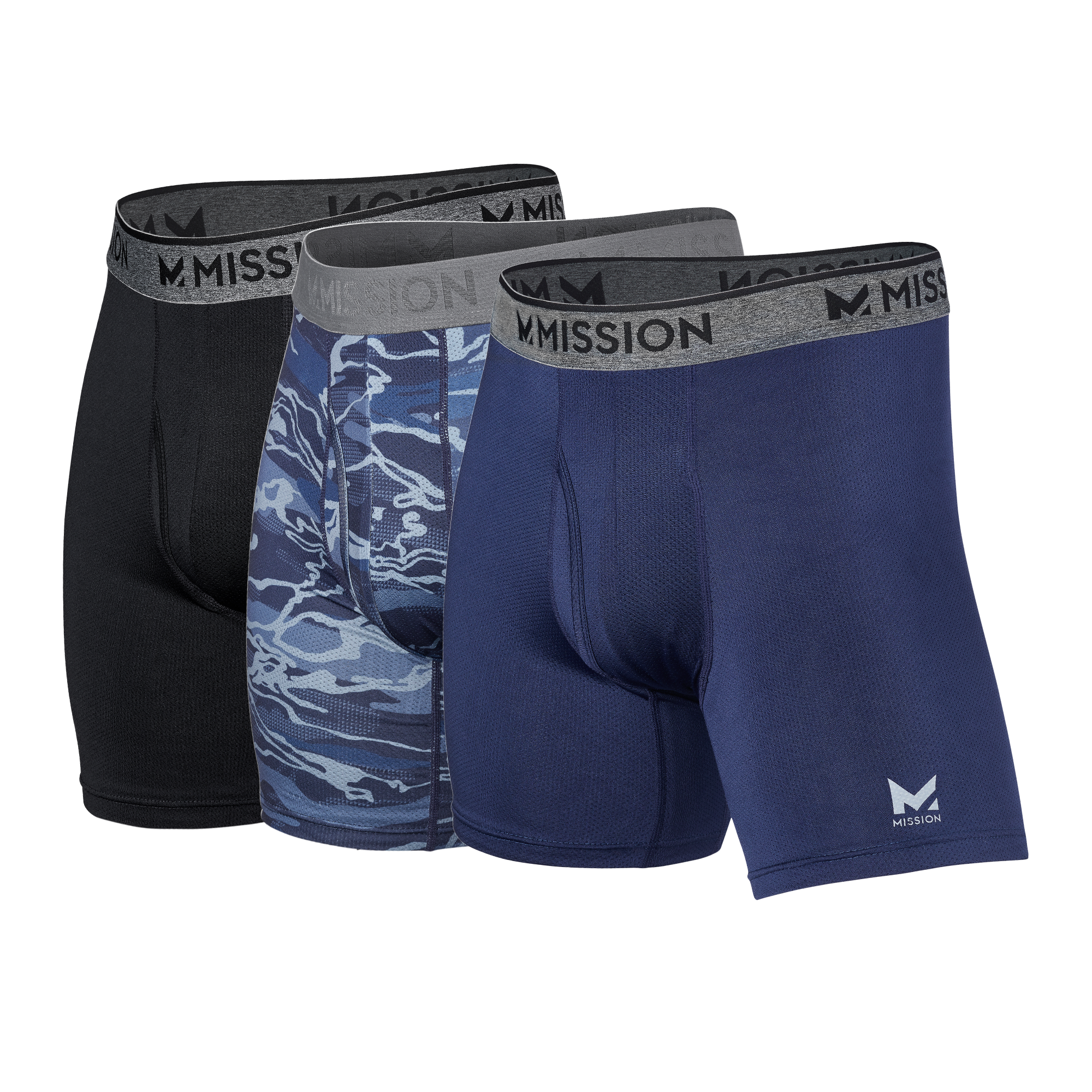 Performance Mesh Boxer Brief (3pack) Boxer Briefs MISSION Black / Matrix Camo / Navy S 