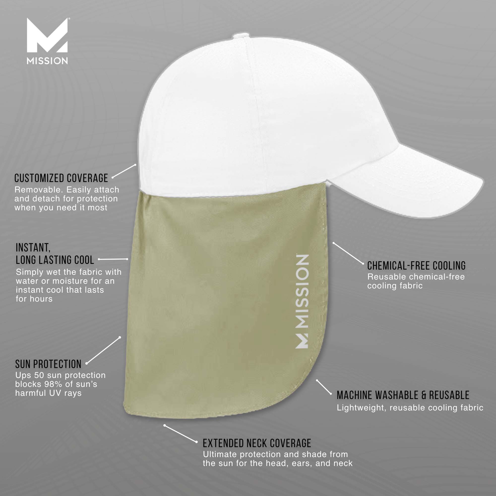 Cooling Removable Sun Nape Accessories MISSION   