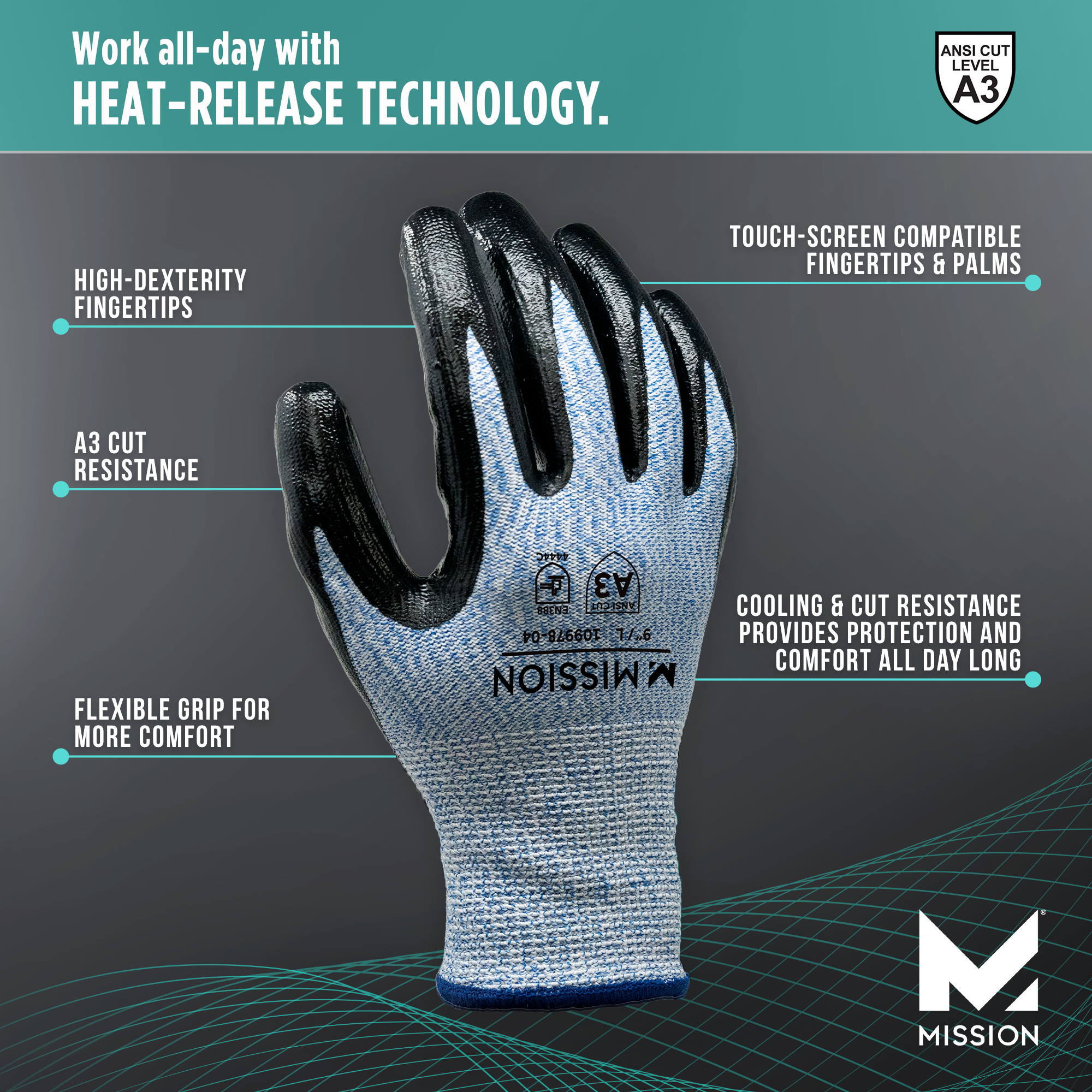Cool-Tech Work Gloves - 2 Pack Gloves MISSION   