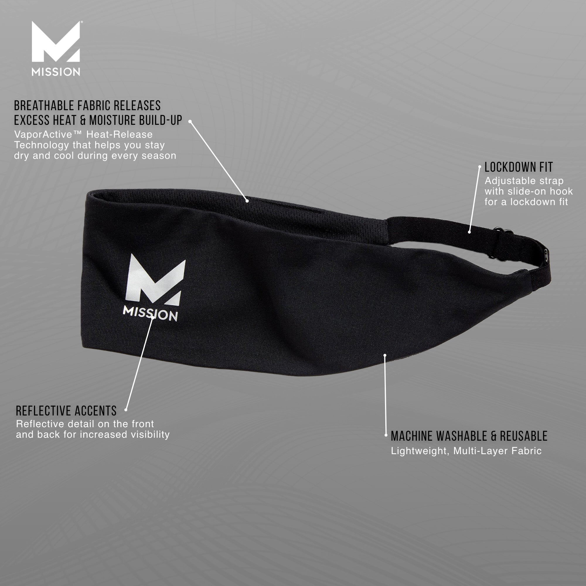 Cooling Lockdown Headband Headbands MISSION   