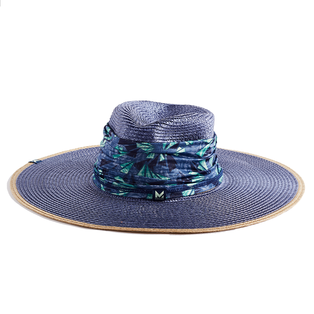 Cooling PermaStraw Hat Wide Brim Hats MISSION One Size Navy Mosaic 
