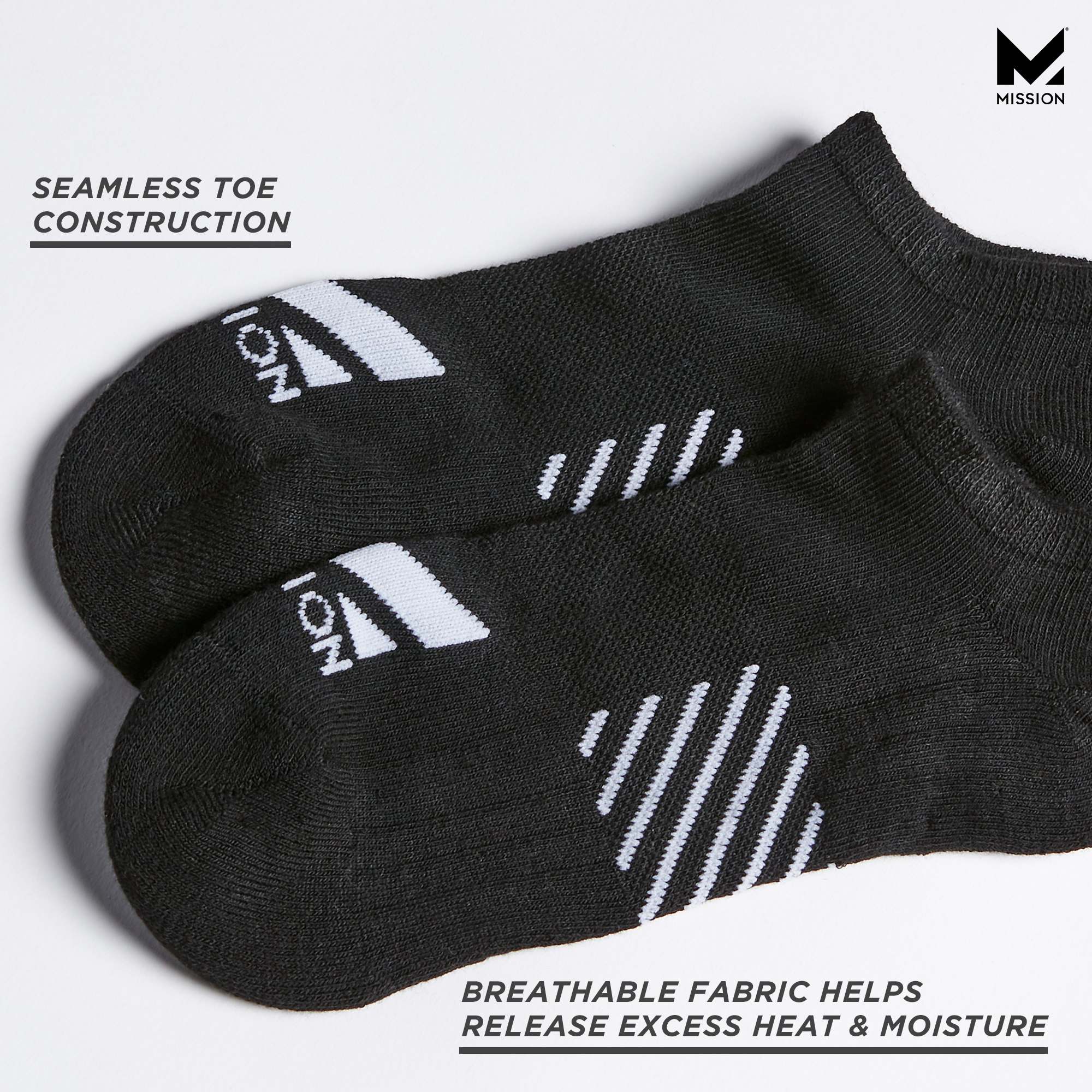 Lightweight No-Show Socks - 2 Pairs Socks MISSION   