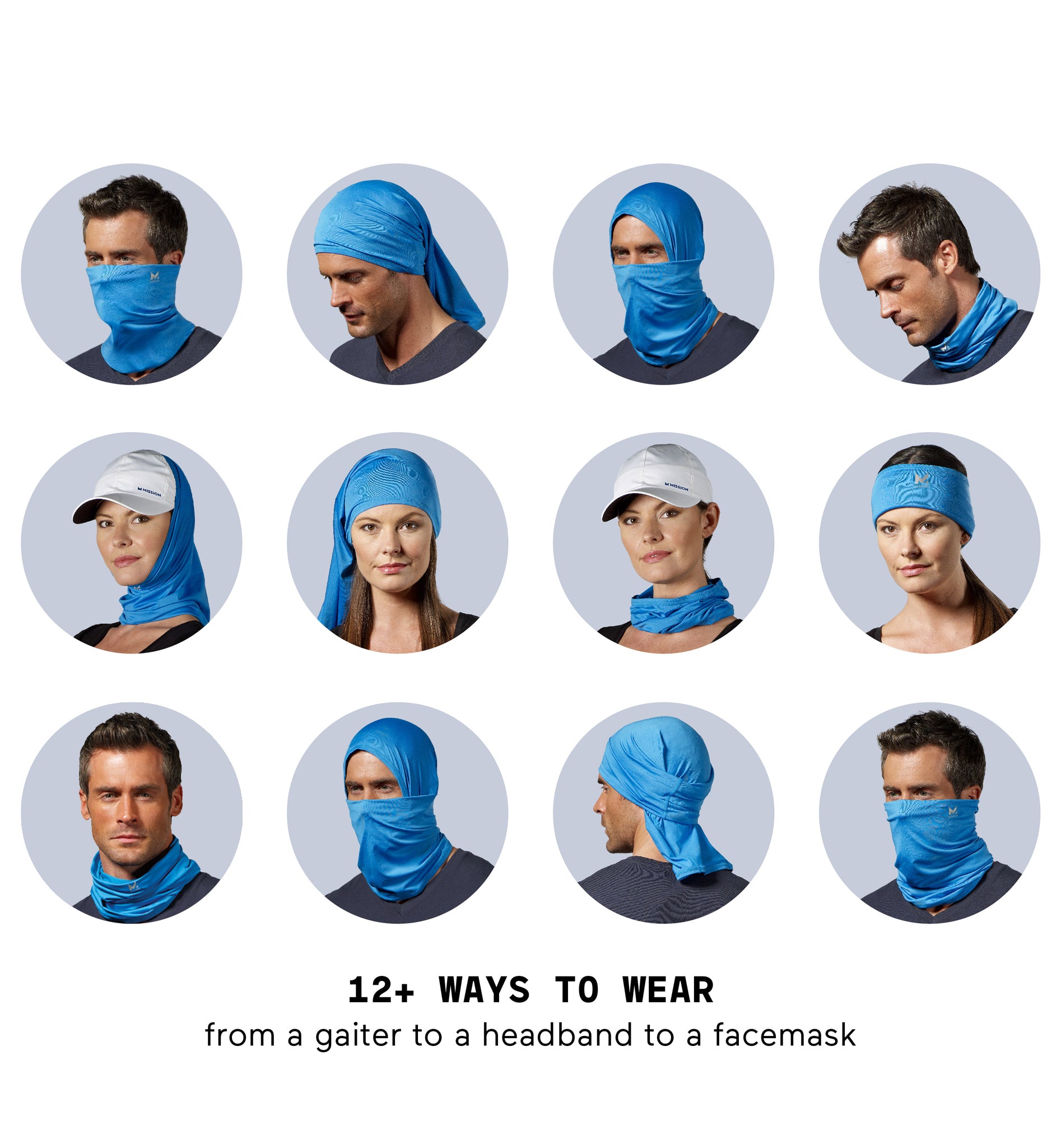 Cooling Compact Neck Gaiter/Mask | Royal Blue Space Dye Neck Gaiters MISSION   