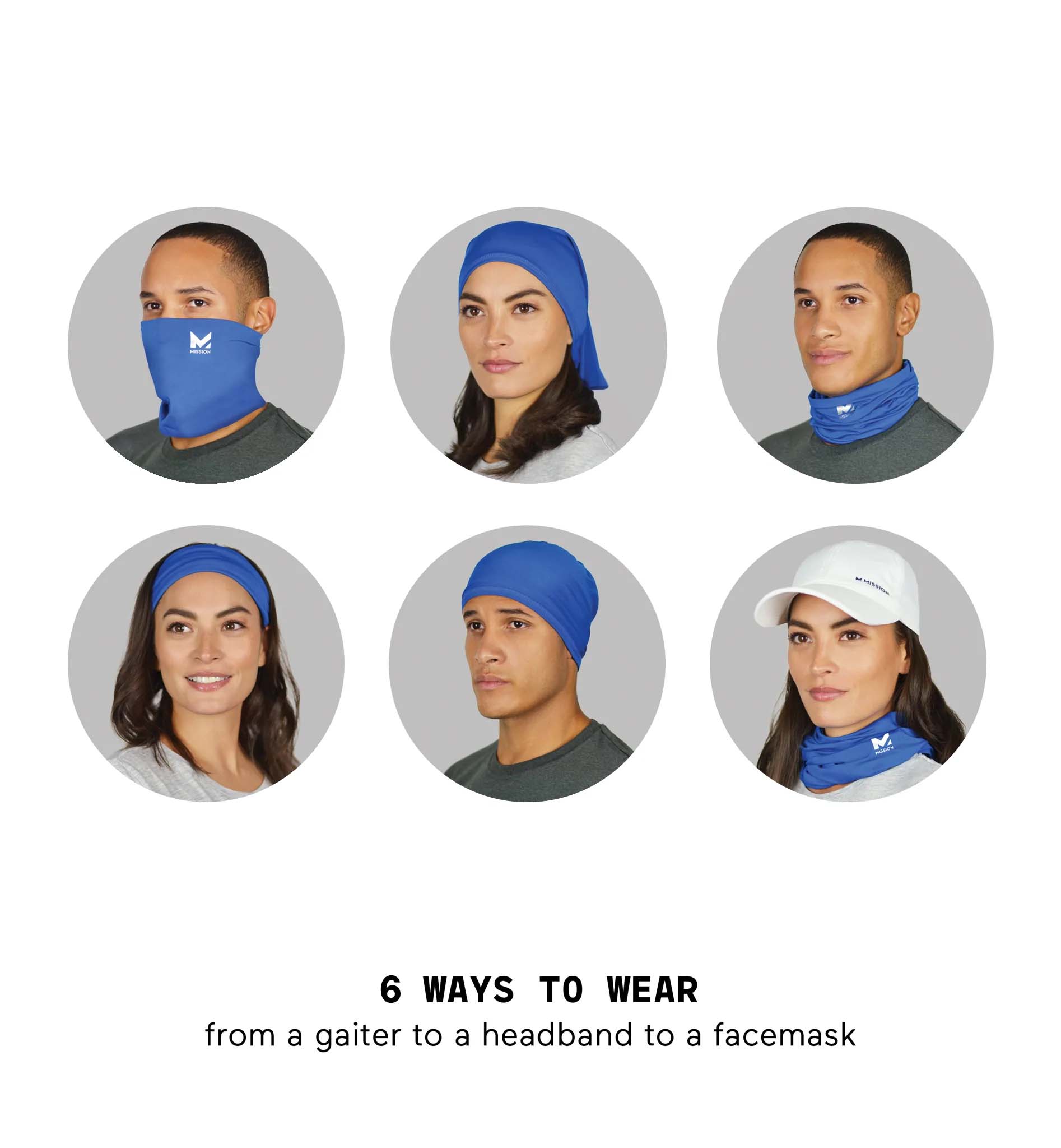 Cooling Compact 6-in-1 Neck Gaiter Neck Gaiters MISSION   