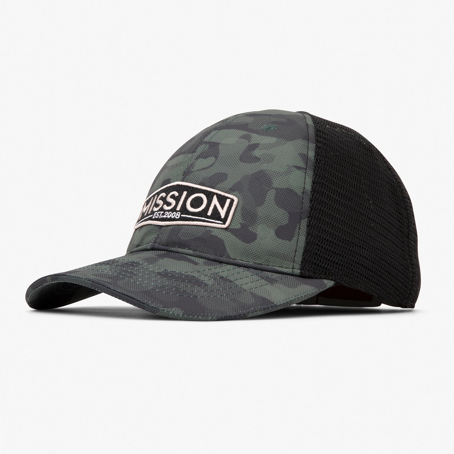 Cooling Westchester Hat Caps MISSION One Size Black Forest Etched Camo 