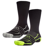 VaporActive Performance Crew Socks 2-Pack | Hi Vis Green / Black Socks MISSION M (6-8.5) Hi Vis Green/Black 