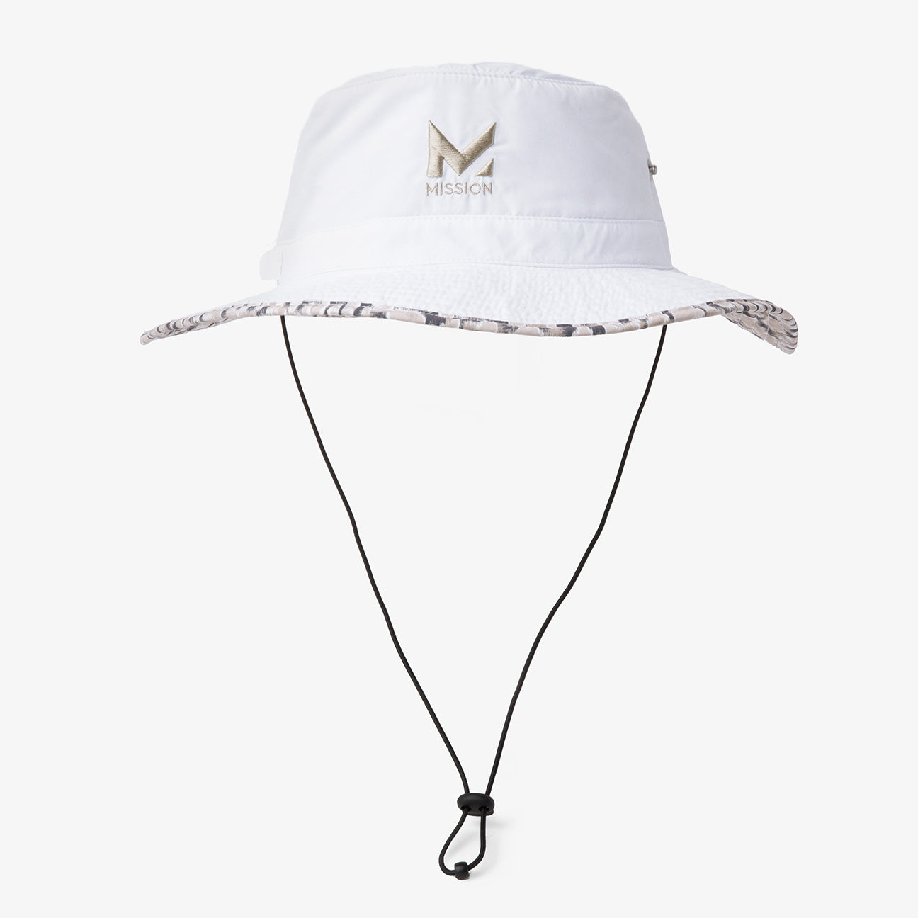 Cooling Bucket Hat Wide Brim Hats MISSION One Size White Cement 